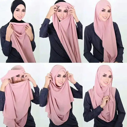 Double Loop Instant Hijab Scarf Jersey Sports Women Muslim Shawl Islamic Headscarf Easy To Wear Femme Musulman Turban Headband