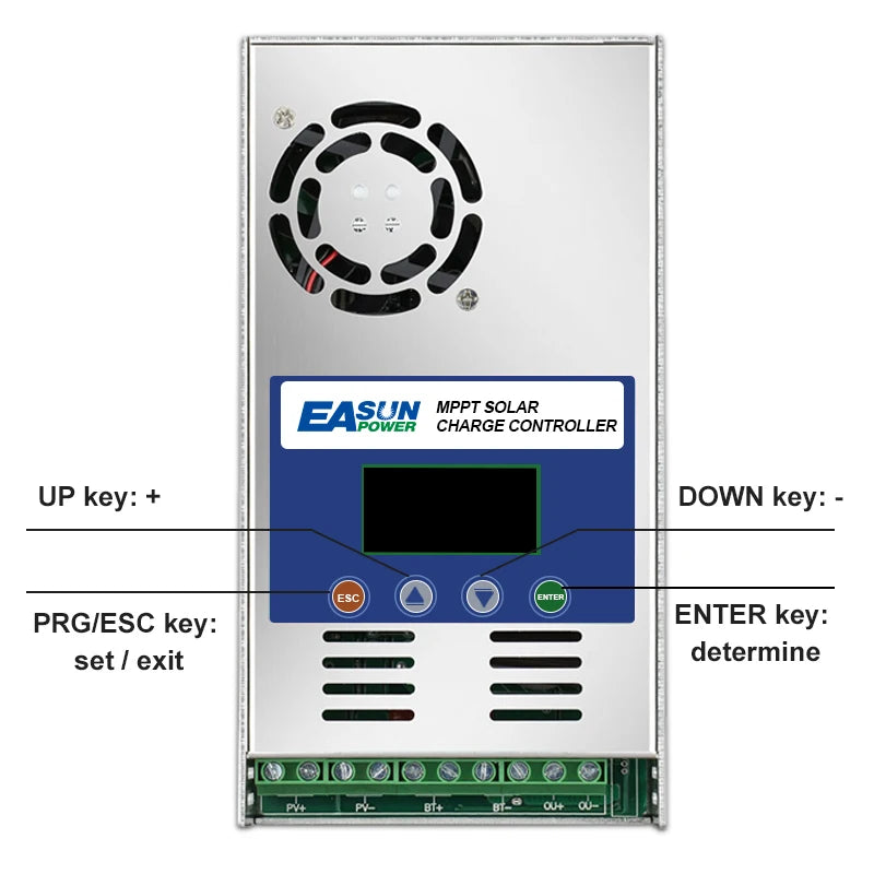 EASUN POWER 60A MPPT Solar Charge and Discharge Controller 12V 24V 36V 48VAuto for Max PV 190VDC Lead Acid Lithium Battery