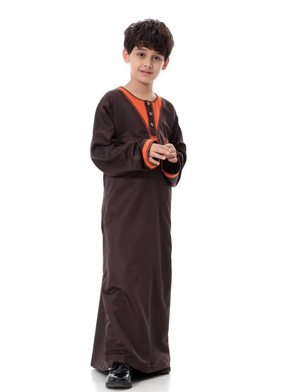 Eid Muslim Kids Abaya Jubba Thobe Dress Kimono Boy Thobe Thawb Caftan for Children Ramadan Long Robes Dress Dubai Arab 2025