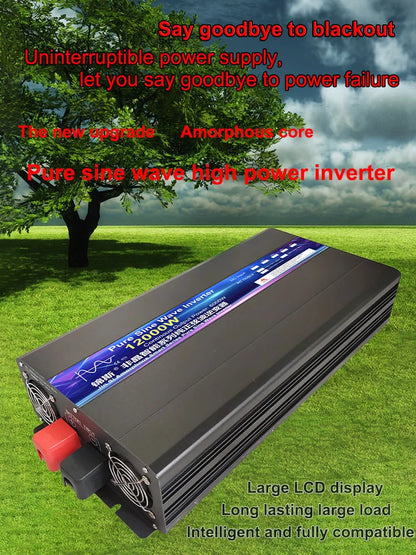 Inverter  12V 24V 48V To AC 220V 8000W 10000W 12000W Pure Sine Wave Solar Power Inverter Transformer Voltage Frequency Converter