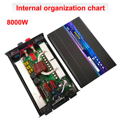 Inverter  12V 24V 48V To AC 220V 8000W 10000W 12000W Pure Sine Wave Solar Power Inverter Transformer Voltage Frequency Converter