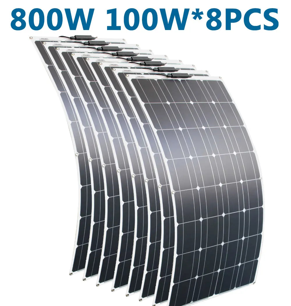 DGSUNLIGHT 100w 200w 12v portable Solar Panel Flexible 18V 800W plate CELLS Monocrystalline silicon