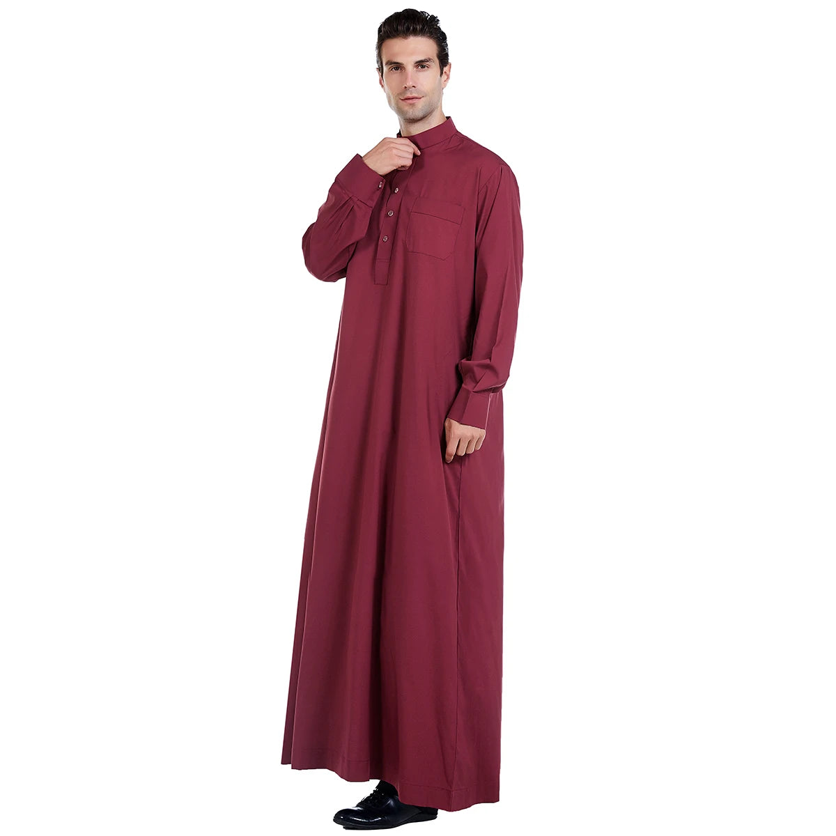 Mens Robe Long Sleeve Saudi Abaya Arabic Thobe Jubba Thoub Dubai Daffah Kaftan Middle East Islam Thawb Jubba Muslim Dress Caftan