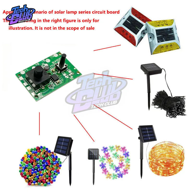 1.2V Solar Lamp Board Panel Control Sensor Solar String Light Controller Circuit Switch Module DIY Kits 8 Kinds Light Mode