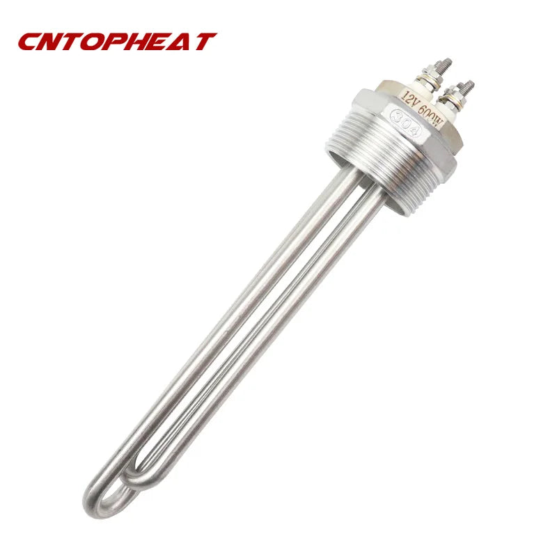 12v Heating Element Water Heater Camper 300w/400w/600w with DN25 to DN32/DN40 Thread Adapter