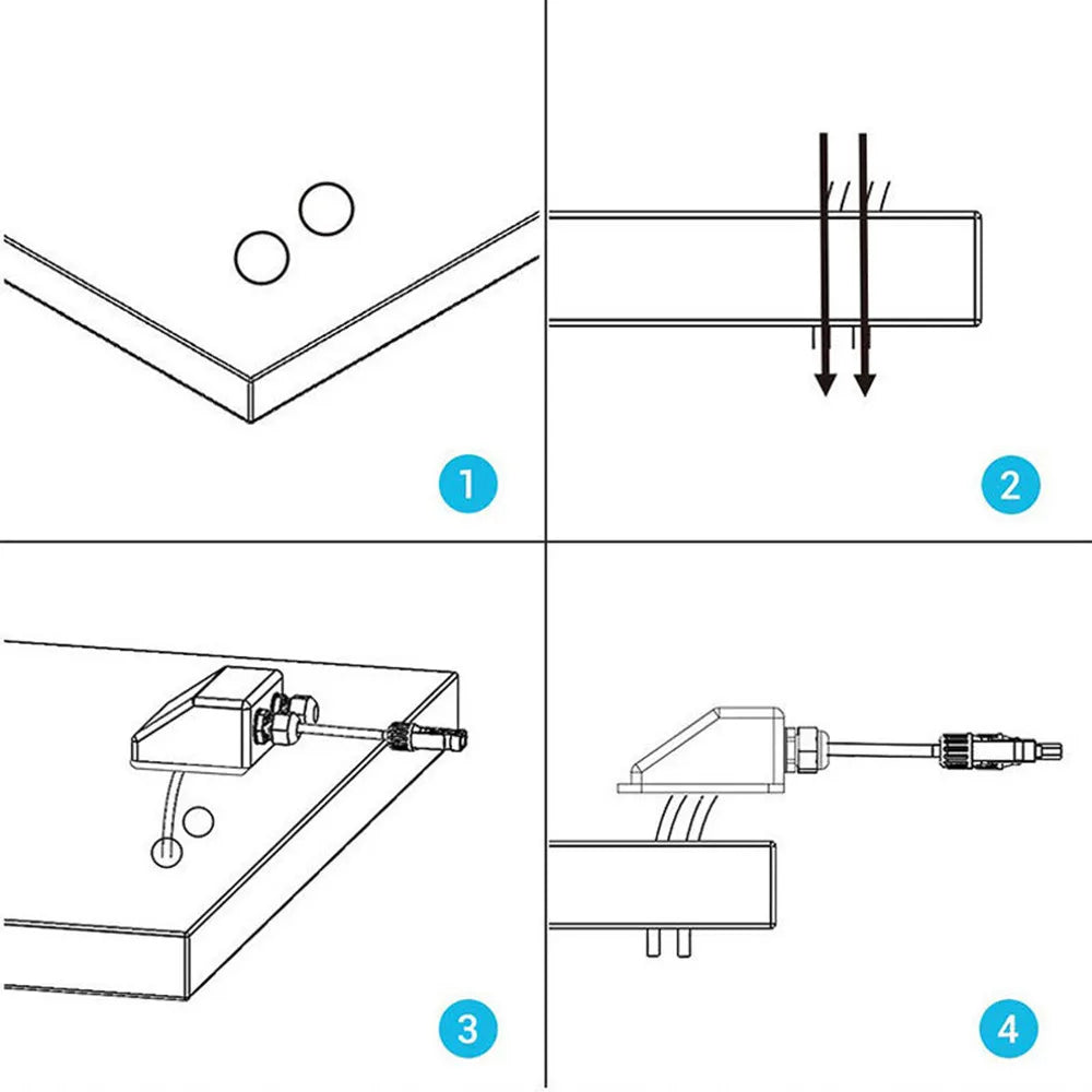 Double Wire Entry Gland Box Solar Panel Roof Wire Entry Gland Box Cable Motorhome White Double Hole RV Yacht Car Accessories New