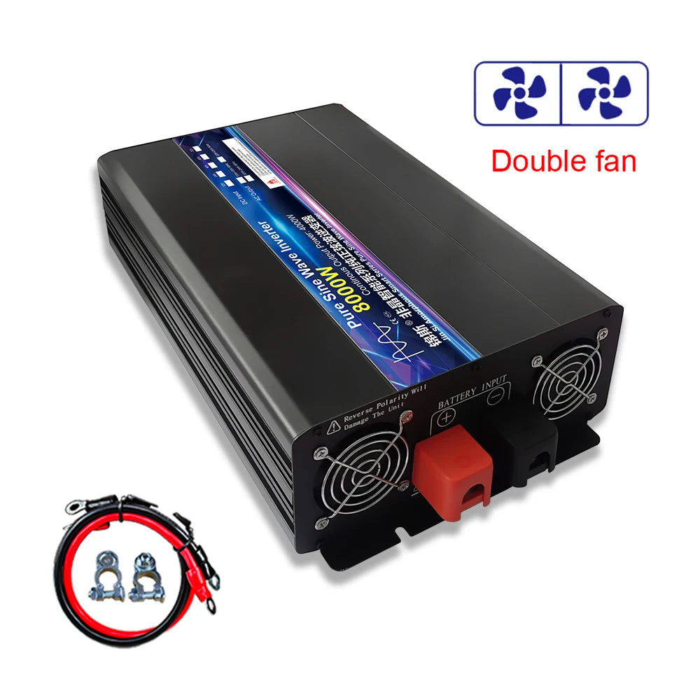 Pure Sine Wave Inverter DC 12V 24V 220V 4000W 5000W 8000W 10000W Inversor Voltage Converter 12 220 Power Car Solar Inverter LCD