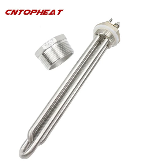 12v Heating Element Water Heater Camper 300w/400w/600w with DN25 to DN32/DN40 Thread Adapter