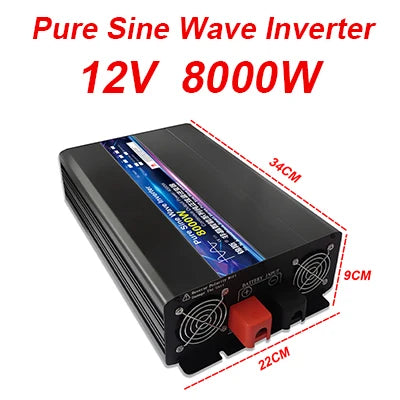 Pure Sine Wave Inverter DC 12V 24V 220V 4000W 5000W 8000W 10000W Inversor Voltage Converter 12 220 Power Car Solar Inverter LCD