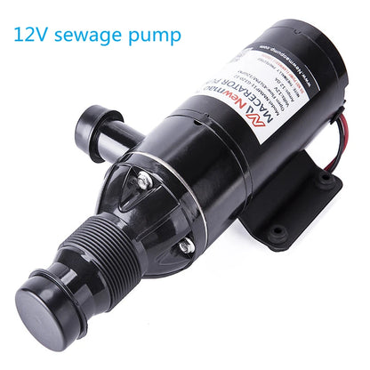 12&24V Self-Priming RV Mount Macerator Waste Water Pump Used In Yacht Boat Marine Motorhome  Trailer Camper Toilet Sewage Pump