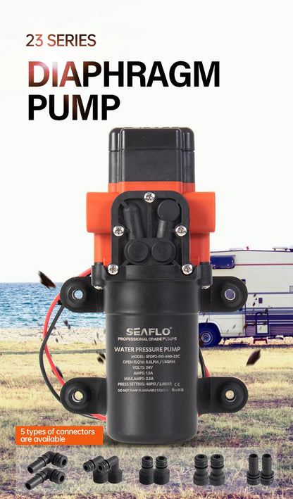 SEAFLO 12V Marine Water Pump Diaphragm Self Priming Pump Boat Accessories Showers Toilets Water Transfer Motor for RV Caravan