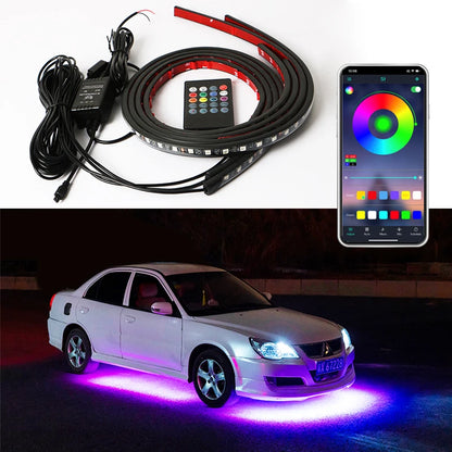 Car Charssis Flexible LED Strip Light LED Underbody Remote /APP Control RGB Neon Lights Ambient Atmosphere Auto Decorative Lamp