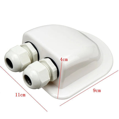 Double Wire Entry Gland Box Solar Panel Roof Wire Entry Gland Box Cable Motorhome White Double Hole RV Yacht Car Accessories New