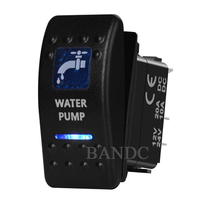 WATER PUMP Rocker Switch 5P On-Off Dual Blue Led Light for Car Boat RV Caravan Camper Trailer, Auto Accessories, 12V 24V