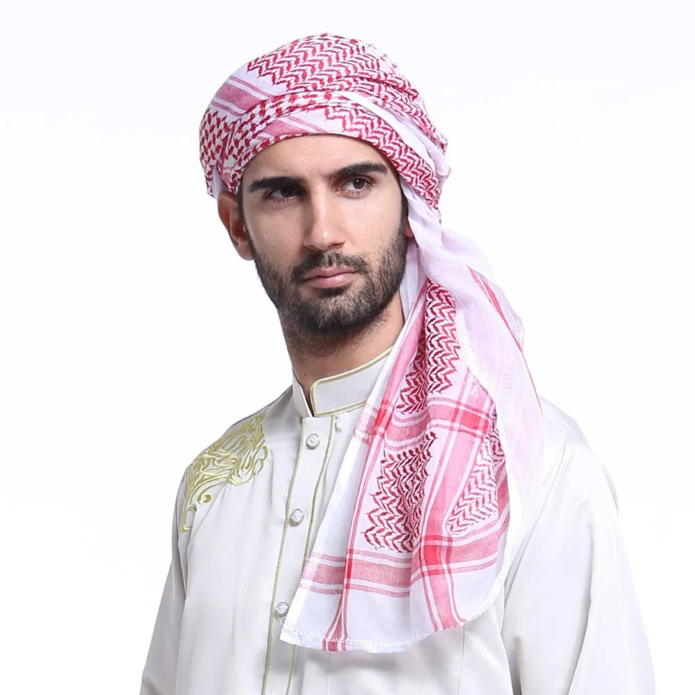 2020 Men Arab Headwear Hijab Scarf Islamic foulard Print Scarf Turban Arabic Headcover for men's muslim clothing prayer turbante