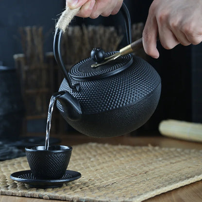 NLSLASI Cast Iron Tea Pot Stainless steel filter Cast Iron Teapot for Boiling Water Oolong Tea Home Induction Cooker Tea Kettle