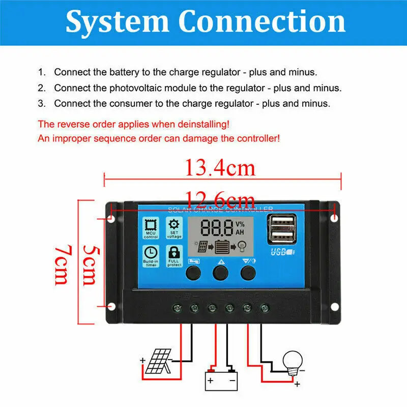 200W Solar Panel Kit 12V Battery Charger Solar Cell with 100A Controller for Caravan Boat Phone Car Charging Solar Power System