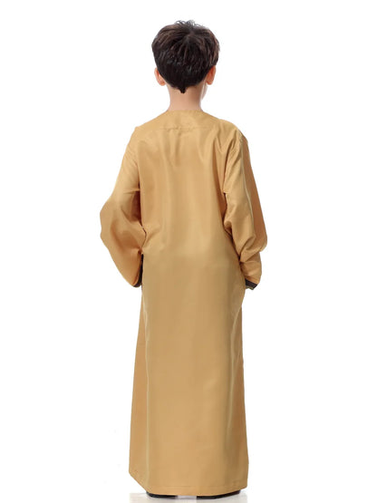 Eid Muslim Kids Abaya Jubba Thobe Dress Kimono Boy Thobe Thawb Caftan for Children Ramadan Long Robes Dress Dubai Arab 2025