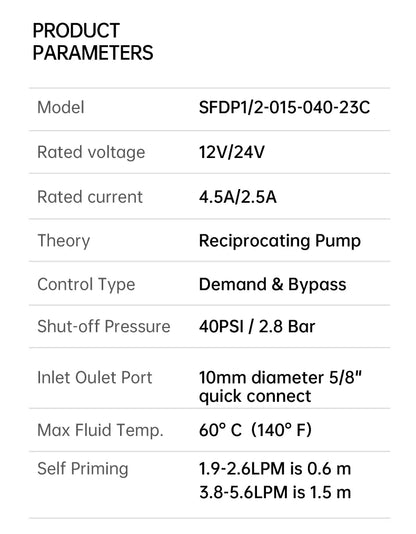 SEAFLO 12V Marine Water Pump Diaphragm Self Priming Pump Boat Accessories Showers Toilets Water Transfer Motor for RV Caravan