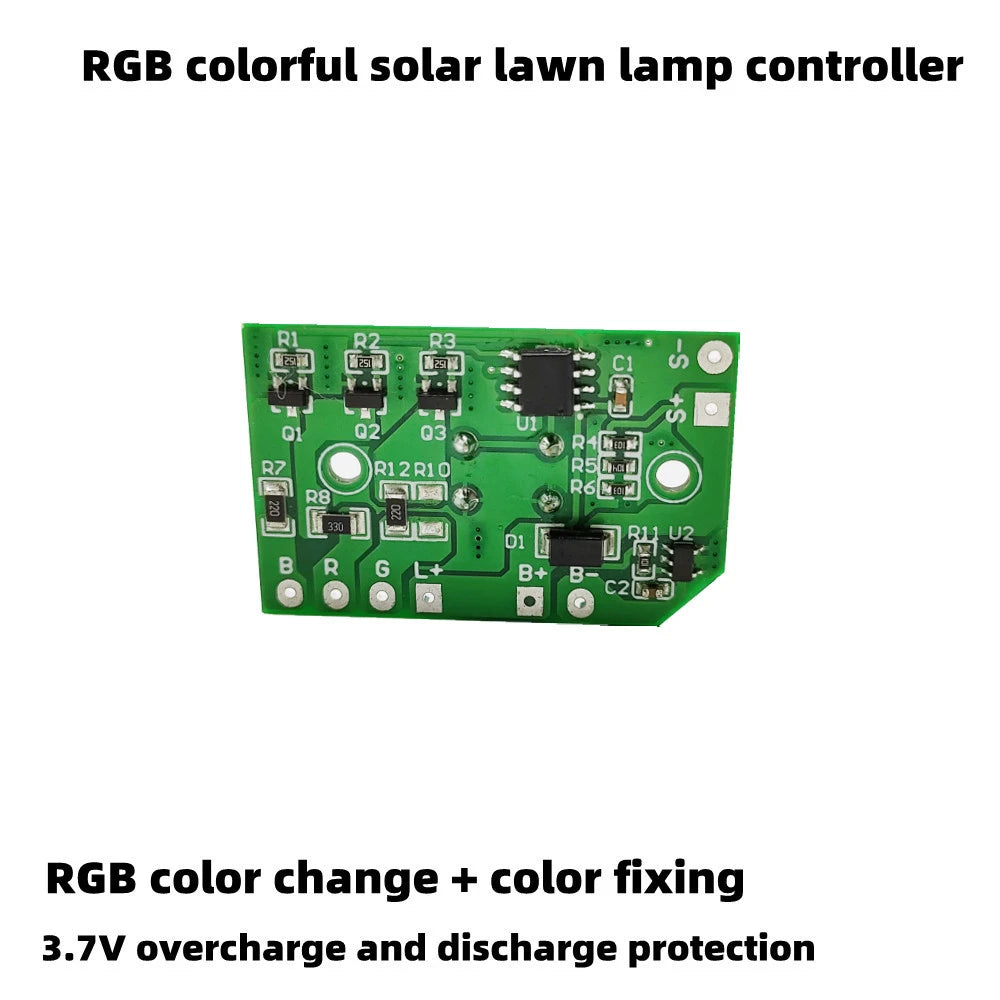 3.7V Solar Controller LED Light Control Circuit Board Photo Induction RGB Colorful Solar Lamp Lithium Battery Controller Module