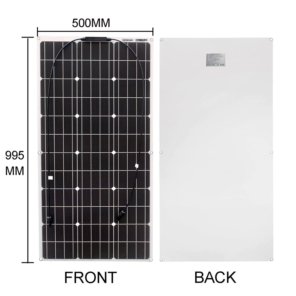 Flexible Solar Panel 300w Fotovoltaic Panel Solar 100w 12V Kit 200w Complete for Charge Battery/Motorhome/Camper Van