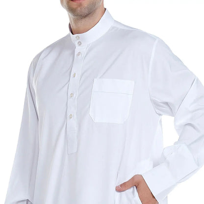 Mens Robe Long Sleeve Saudi Abaya Arabic Thobe Jubba Thoub Dubai Daffah Kaftan Middle East Islam Thawb Jubba Muslim Dress Caftan