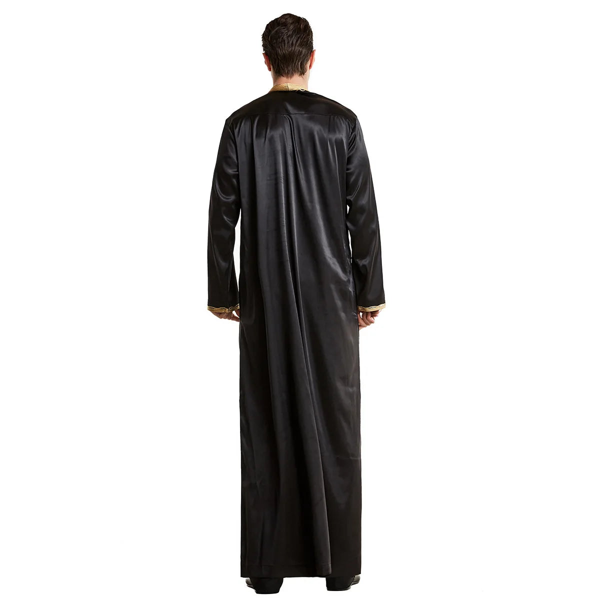 Men Dishdasha Muslim Long Sleeve Dress Daffah Thobe Jubba Saudi Arab Thoub Kaftan Islamic Clothing Robes Abaya Dubai Middle East