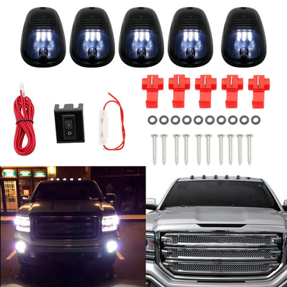 New Smoked 5 Pcs 12 LED Vehicle Car Cab Roof Running Marker Lights for Truck SUV Off Road Set Bulb Lamp Car Styling