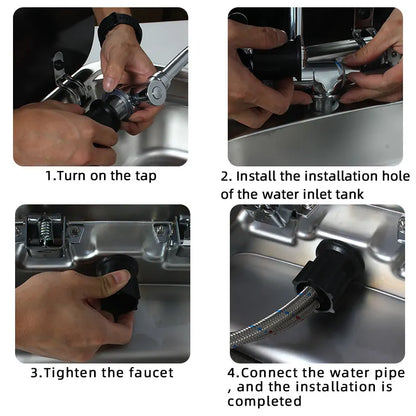 TYTXRV Caravan Accessories RV Sink Stainless Steel Hand Wash Basin Sink with Folded Fauce for RV Caravan Boat Kitchen