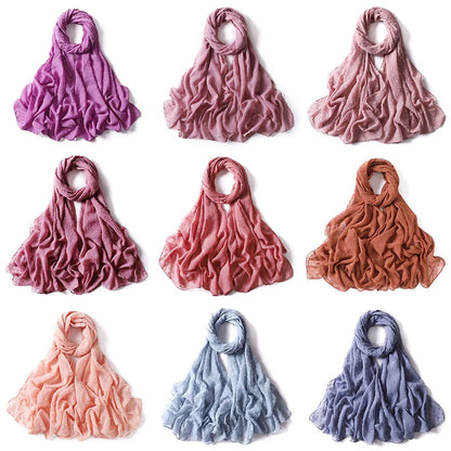 Fashion Scarf Solid Muslim Women's Hijab Scarves Chiffon Hair Ball Turban Ladies Hijabs For Head Female Long Wraps Headscarf