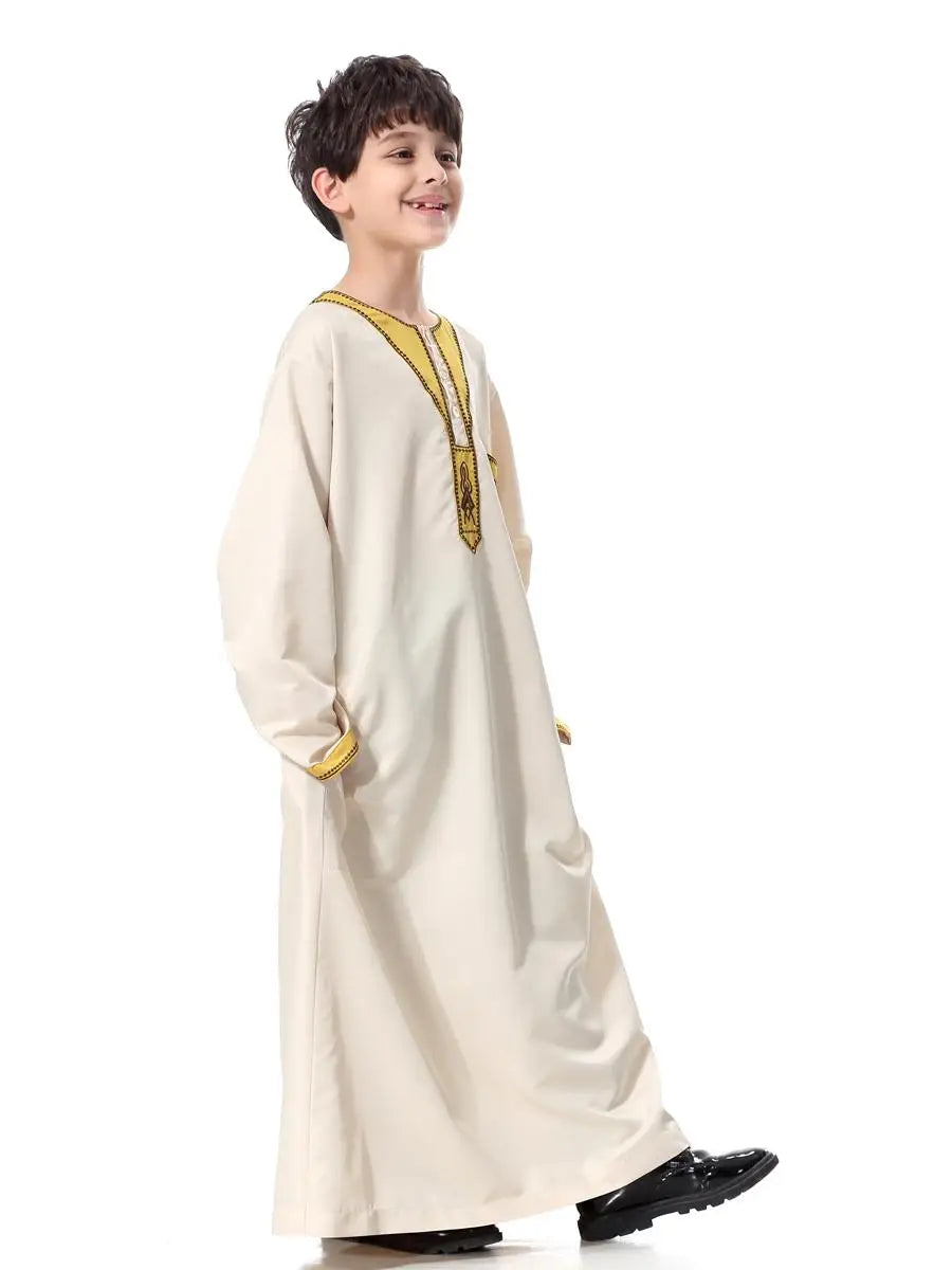 Child Muslim Kids Clothing Middle East Abaya Jubba Thobe Boy Long Dress Muslim Robe Traditional Kaftan Caftan Dishdasha Ramadan