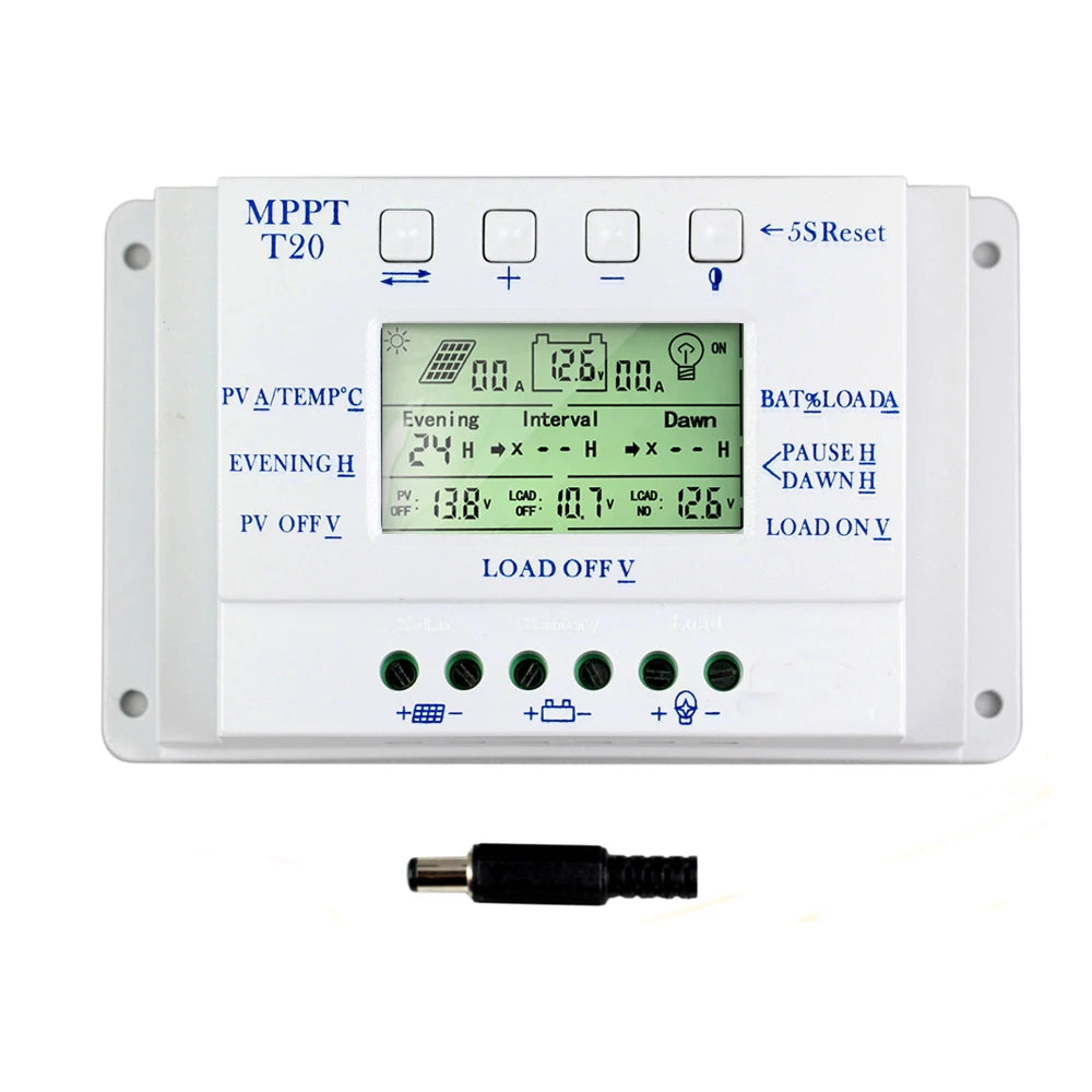 PowMr MPPT PWM 20A 30A 40A Solar Charge Controller 12V 24V Auto Solar Panel Regulator Solar Battery Charger Dual Timer