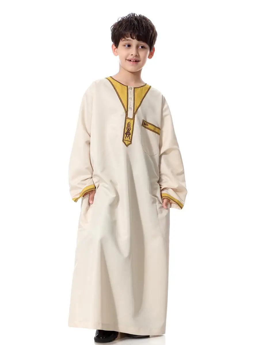 Child Muslim Kids Clothing Middle East Abaya Jubba Thobe Boy Long Dress Muslim Robe Traditional Kaftan Caftan Dishdasha Ramadan