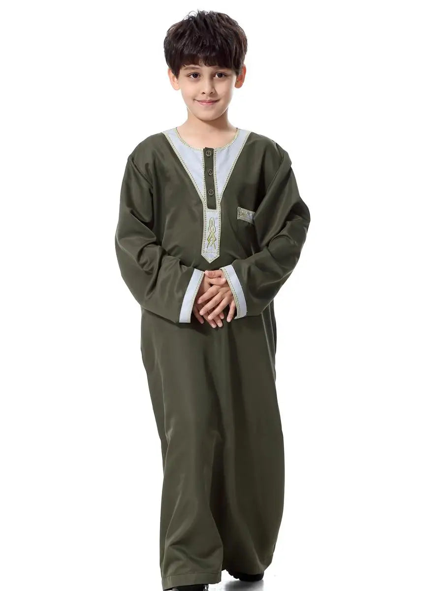 Child Muslim Kids Clothing Middle East Abaya Jubba Thobe Boy Long Dress Muslim Robe Traditional Kaftan Caftan Dishdasha Ramadan