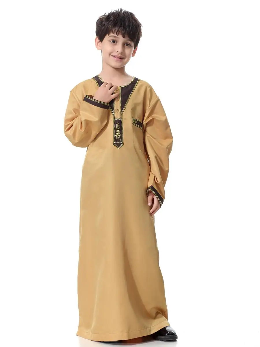 Child Muslim Kids Clothing Middle East Abaya Jubba Thobe Boy Long Dress Muslim Robe Traditional Kaftan Caftan Dishdasha Ramadan