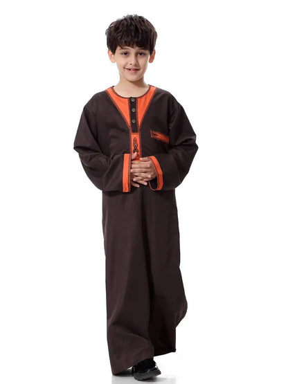 Child Muslim Kids Clothing Middle East Abaya Jubba Thobe Boy Long Dress Muslim Robe Traditional Kaftan Caftan Dishdasha Ramadan