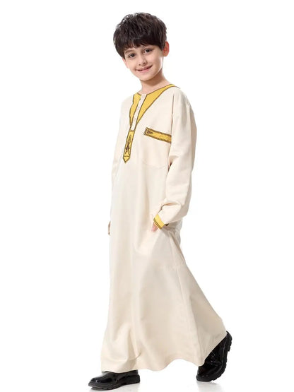 Child Muslim Kids Clothing Middle East Abaya Jubba Thobe Boy Long Dress Muslim Robe Traditional Kaftan Caftan Dishdasha Ramadan