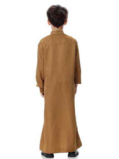 Dubai Arabic Muslim Kids Boy Jubba Thobe Turkish Robe Ramadan Islamic Clothing Kaftan Abaya Prayer Garment Dress Thoub Djellaba