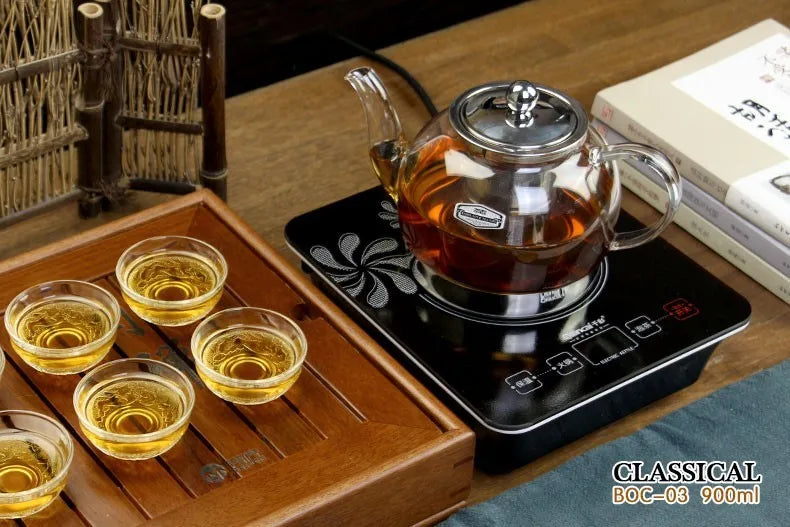 Heat Resistant Glass Teapot Electromagnetic Furnace Multifunctional Teaports Induction Cooker Kettle