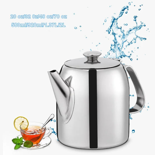 Stainless Steel Teapot Coffee Pot Kettle With Filtering Holes Support Stove Cooking Home Kitchen Bar Coffee Shop Accessories