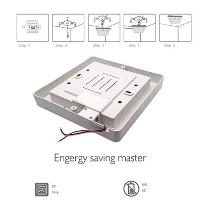 1PC 9W 12V Car Caravan RV LED Roof Ceiling Interior Lamp Dome Light Motor Homes Trucks Caravans Buses Boats Sqaure Roof Light