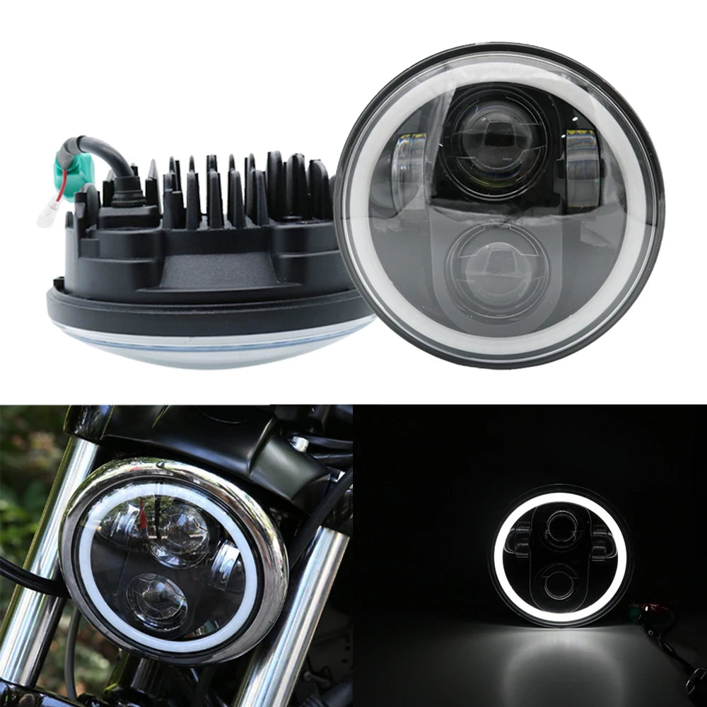 5.75" inch Led motorcycle headlight projector Lens Faro Moto For Led 5 3/4 Headlight Round Headlamp motorcycle