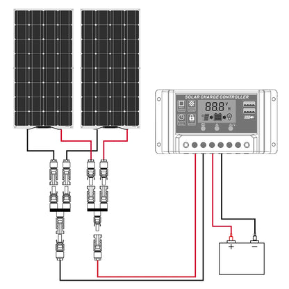 Solar panel 100W 1PCS 2PCS 3PCS 4PCS 12V 200W 300W 400W Glass solar Panels for home light refrigerator power station camping etc