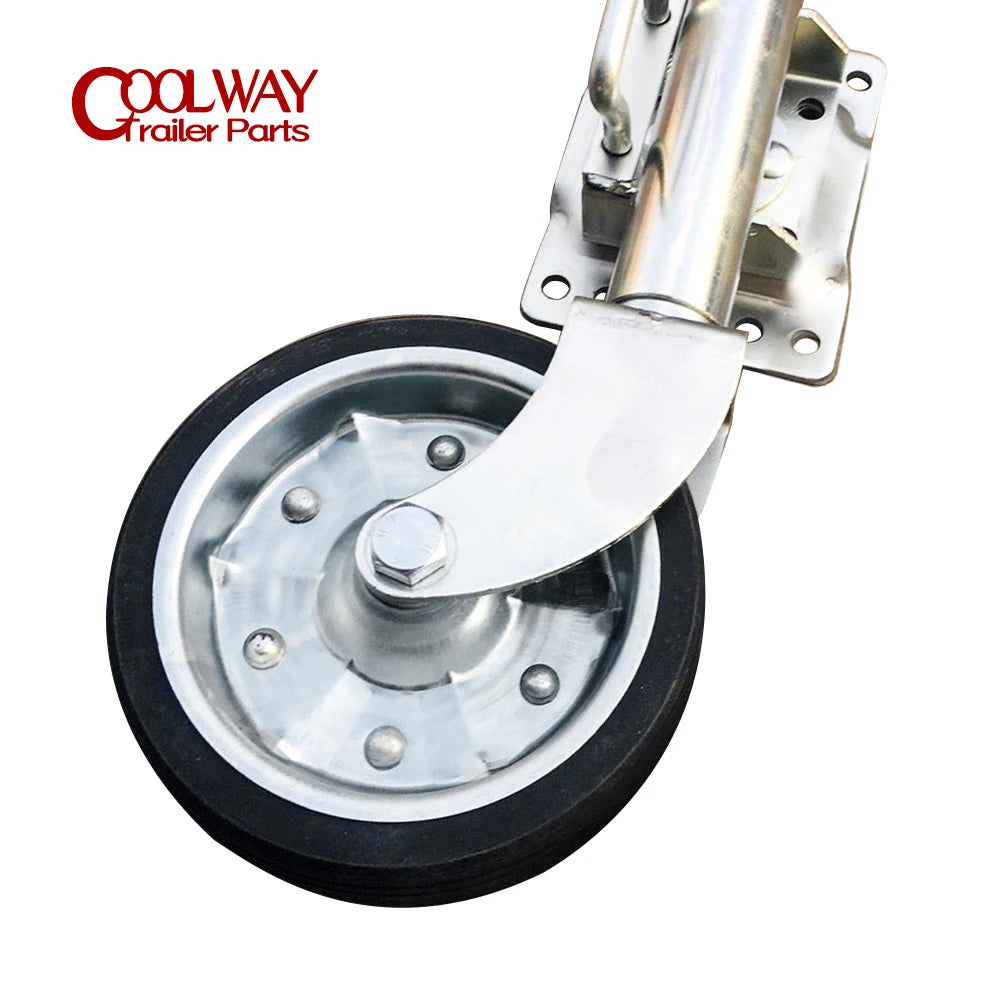 8 Inch Jockey Wheel Swing Up Solid Rubber Wheel Capacity 1500 Lbs Caravan RV Boat Trailer Jack Parts Accessories