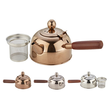 304 Stainless Steel Gongfu Tea Kettle With Induction Cooker Flat Bottom Pot Is Suitable For Brewing Hot Coffee Tea