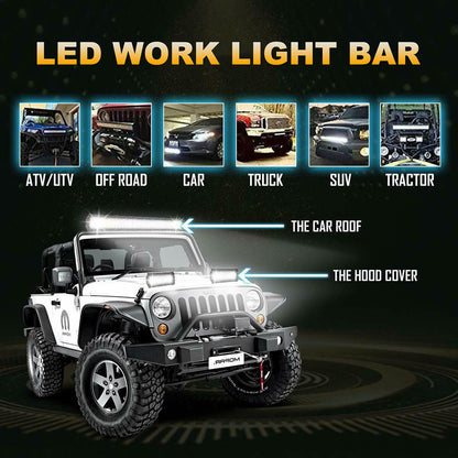 NLpearl LED Bar Work Light 12V 24V Offroad Spot Flood Combo LED Bar Work Light for ATV UTV Jeep Lada Niva 4x4 Truck Boat SUV