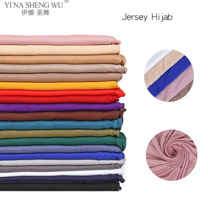 170x60cm Fashion  Jersey Hijab Scarf Long Muslim Shawl Plain Soft Turban Tie Head Wraps For Women Africa Headband