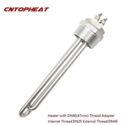 12v Heating Element Water Heater Camper 300w/400w/600w with DN25 to DN32/DN40 Thread Adapter