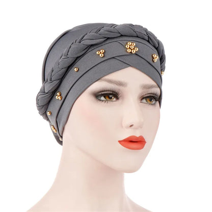 Head Scarf for Muslim Women Solid Cotton Turban Bonnet Hijab Caps White Pearl Inner Hijabs Femme Musulman Arab Wrap Turbantes