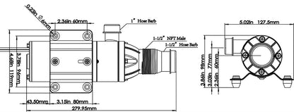 12&24V Self-Priming RV Mount Macerator Waste Water Pump Used In Yacht Boat Marine Motorhome  Trailer Camper Toilet Sewage Pump